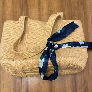 Draper James Straw Bag Magnolia Scarf Boho Cottagecore Festival Farmers‎ Market